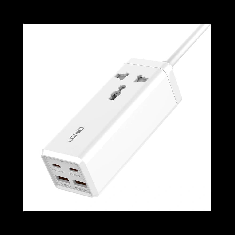 LDNIO Steckdosenleiste mit 1 AC-Steckdose SC1418, 2x USB, 2x USB-C, 2500W (weiß) - 4