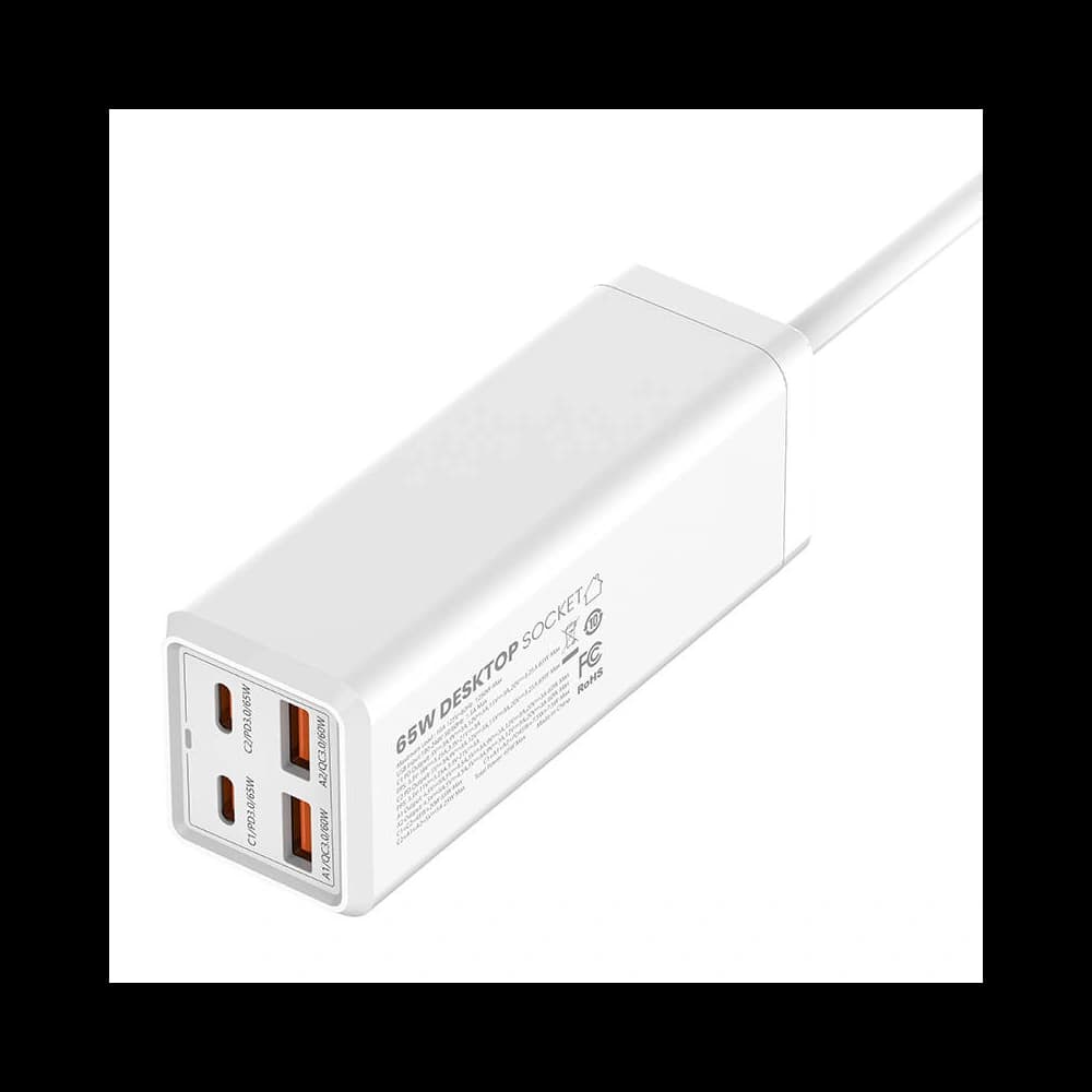 LDNIO Steckdosenleiste mit 1 AC-Steckdose SC1418, 2x USB, 2x USB-C, 2500W (weiß) - 5
