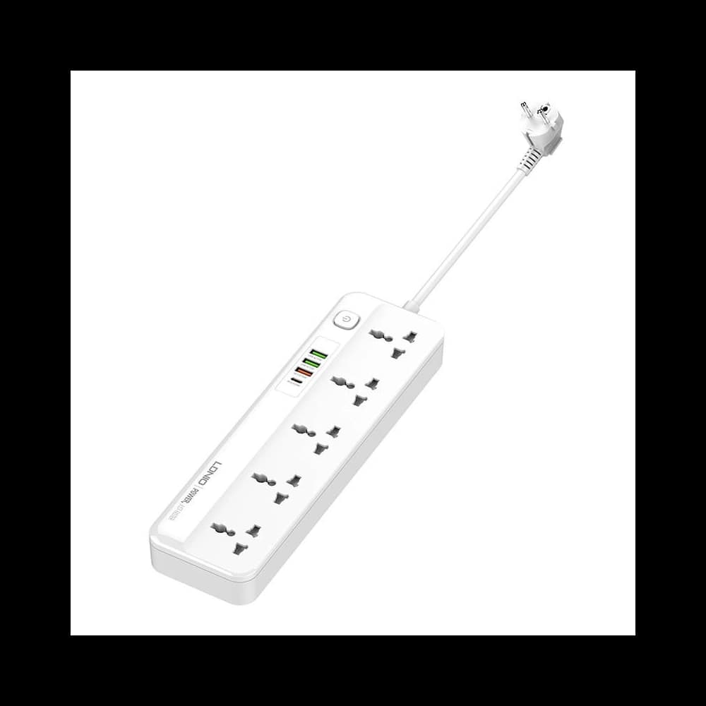 LDNIO Steckdosenleiste mit 5 AC-Steckdosen, 3x USB, USB-C, SC5415, 2500W (weiß) - 1