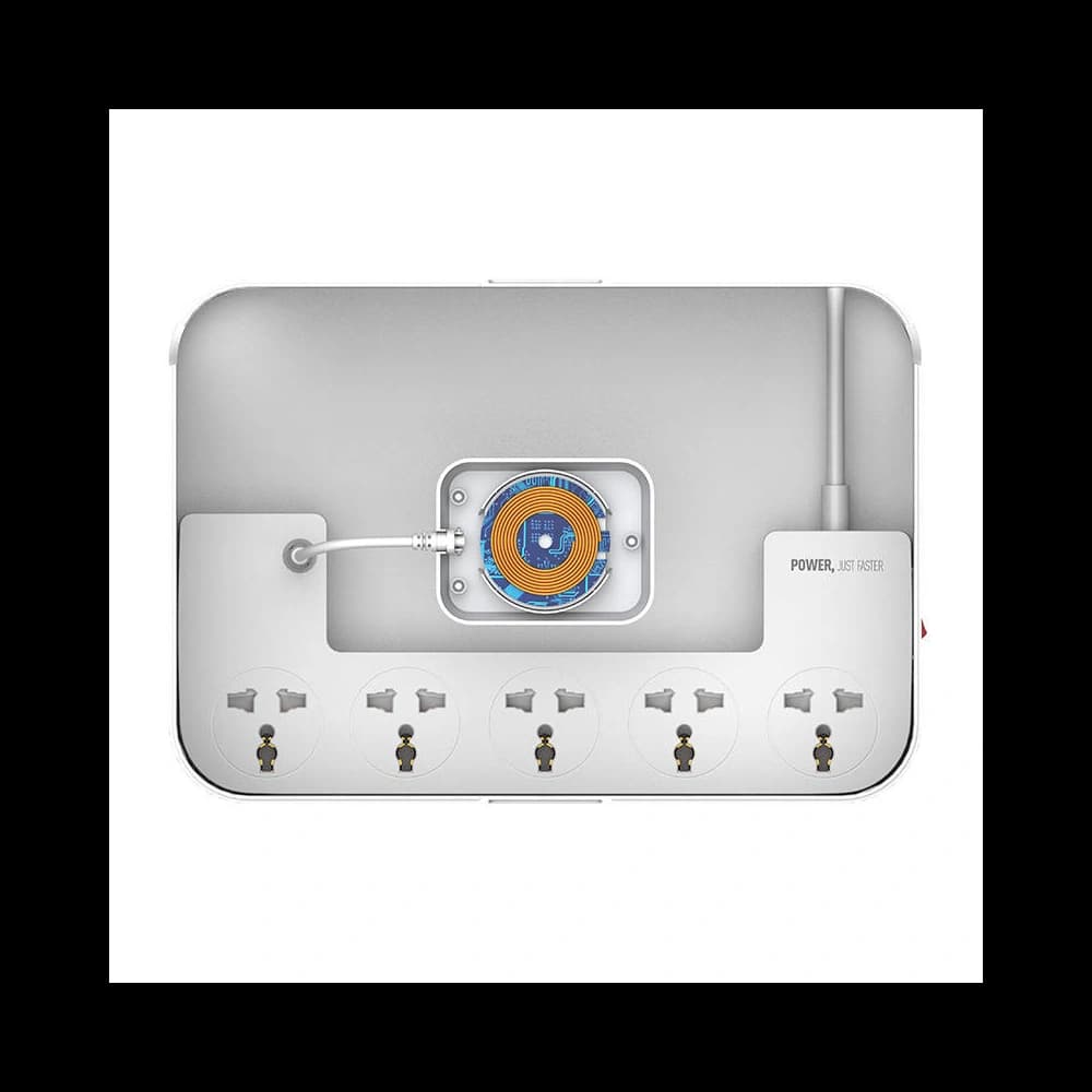 LDNIO SN5310W power strip with organizer, 5x AC, 3x USB (white) - 4