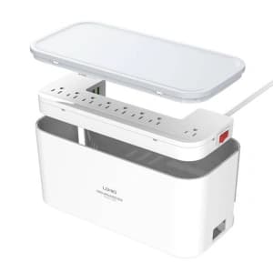 LDNIO Steckdoseneinheit mit Organizer SN5309W, 5x AC, 3x USB, 2500W (weiß)