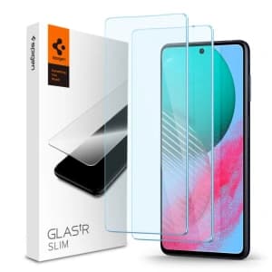 Spigen Samsung Gehärtetes Glas GLAS.tR Slim Galaxy M54 5G Klar [2 PACK]