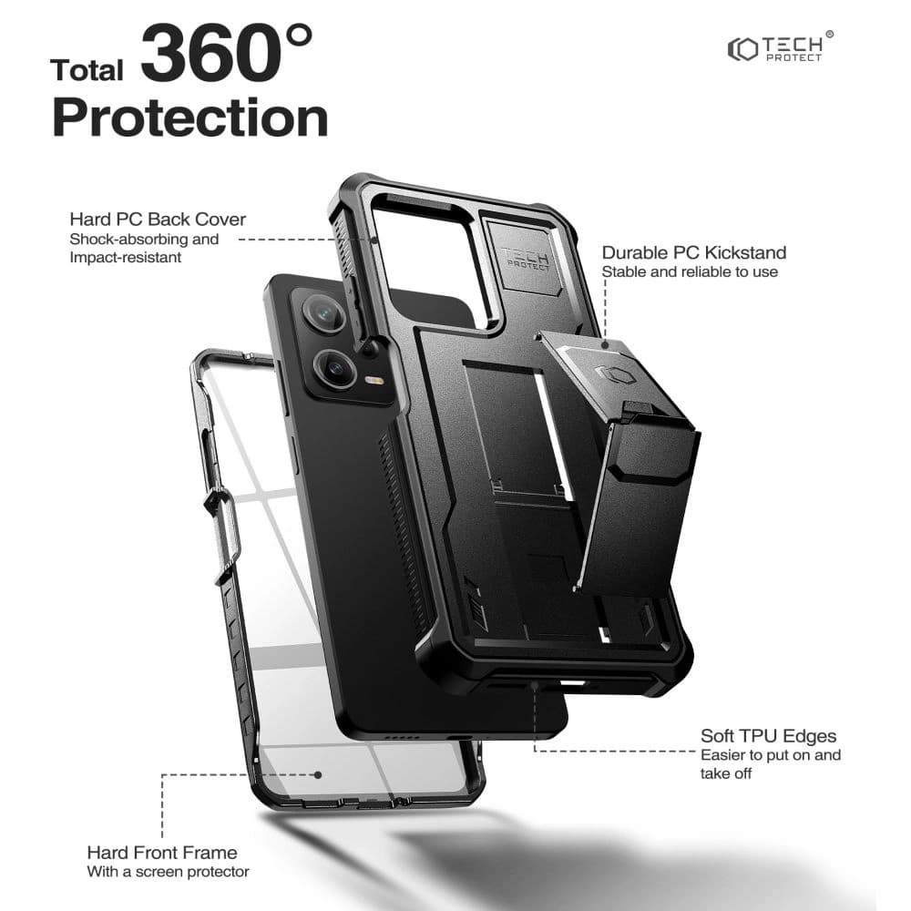 Tech-Protect Kevlar Pro Xiaomi Redmi Note 12 Pro 5G/POCO X5 Pro 5G Black - 4