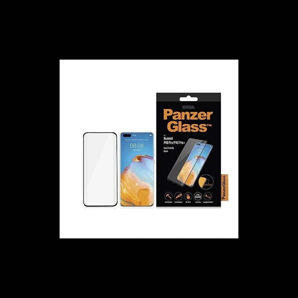 PanzerGlass Tempered Glass Curved Super+ Huawei P40 Pro/P40 Pro+ Plus Case Friendly Finger Print schwarz/schwarz - 1