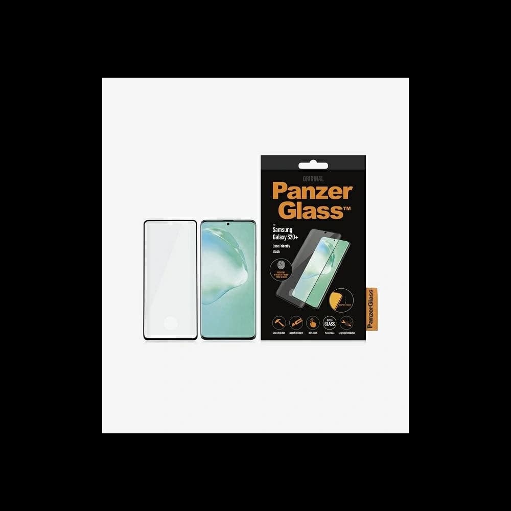 PanzerGlass Samsung Tempered Glass Curved Super+ Galaxy S20+ Plus Case Friendly Finger Print schwarz/schwarz - 1