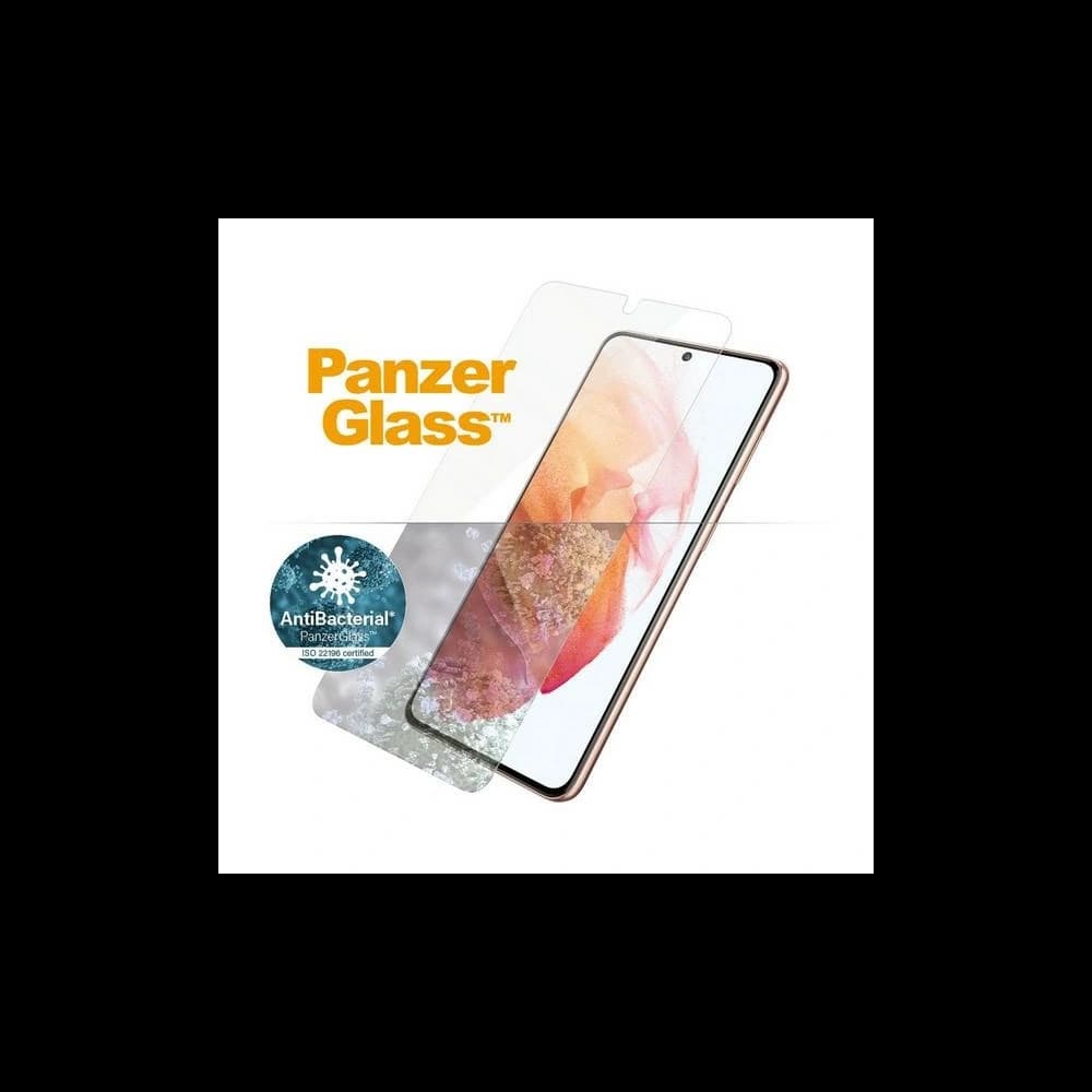 PanzerGlass Samsung Gehärtetes Glas E2E Microfracture Galaxy S21 Case Friendly Fingerprint AntiBacterial schwarz/schwarz - 3