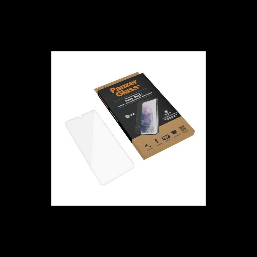 PanzerGlass Samsung Gehärtetes Glas E2E Microfracture Galaxy S22 Case Friendly AntiBacterial schwarz/schwarz 7293 - 6