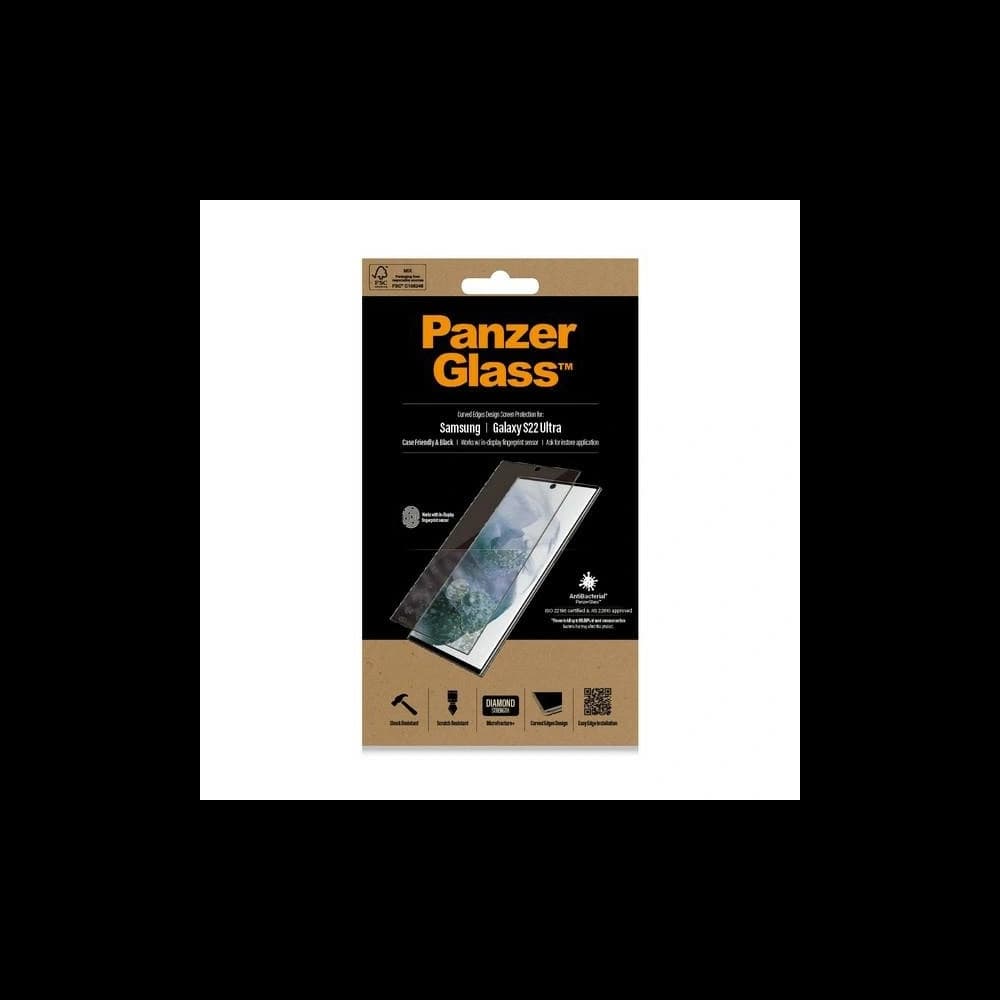 PanzerGlass E2E Microfracture Samsung Galaxy S22 Ultra Case Friendly AntiBacterial black 7295 - 6