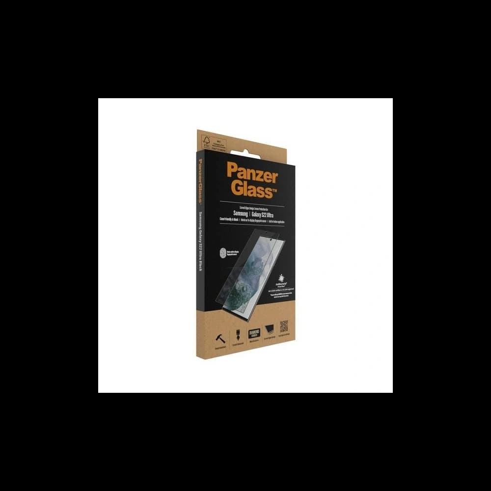 PanzerGlass E2E Microfracture Samsung Galaxy S22 Ultra Case Friendly AntiBacterial black 7295 - 7