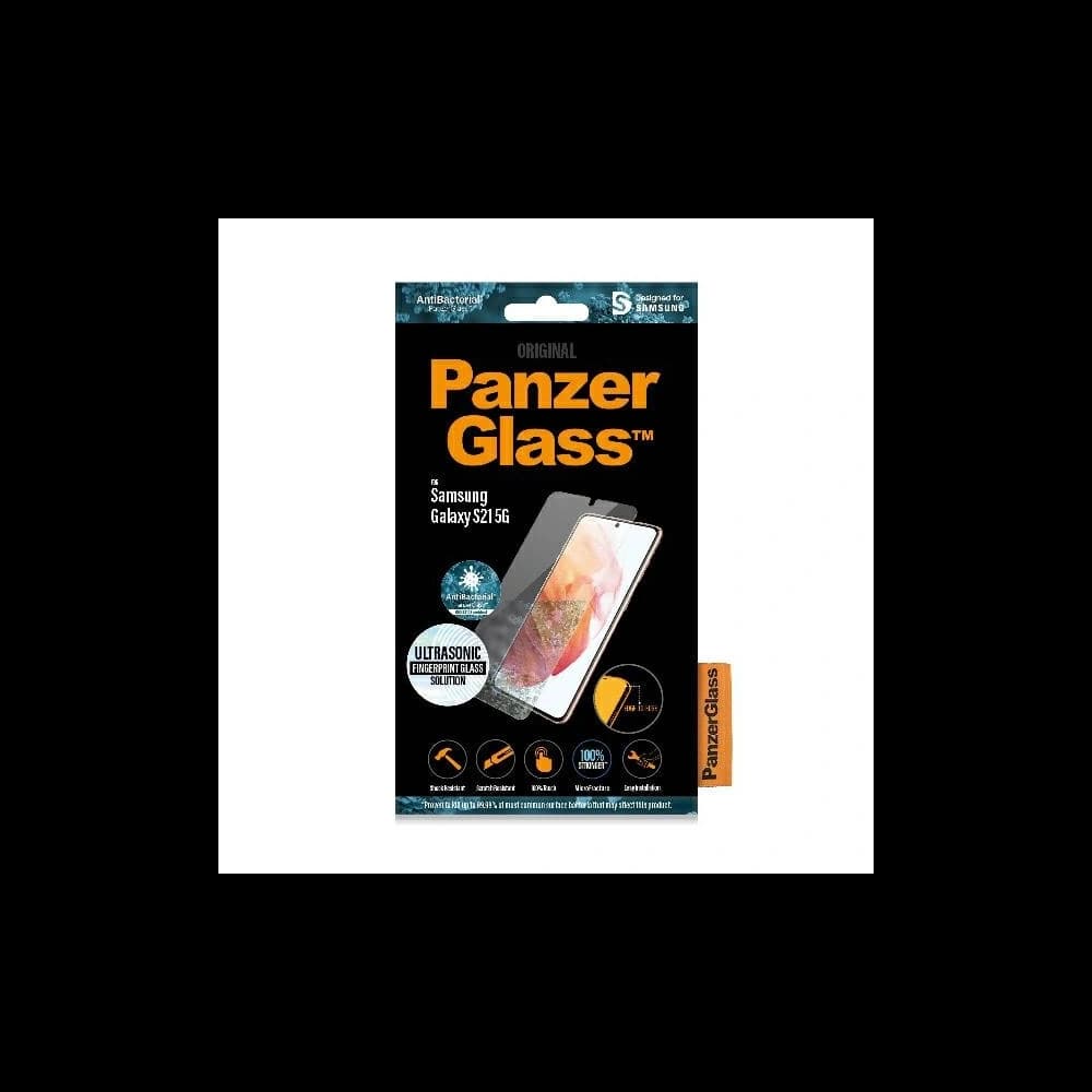 PanzerGlass Samsung Gehärtetes Glas E2E Pro Microfracture Galaxy S21 Case Friendly Finger Print AntiBacterial schwarz/schwarz - 4