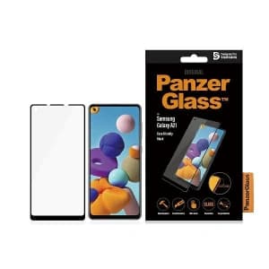Szkło hartowane PanzerGlass E2E Regular Samsung Galaxy A21 Case Friendly czarny/black