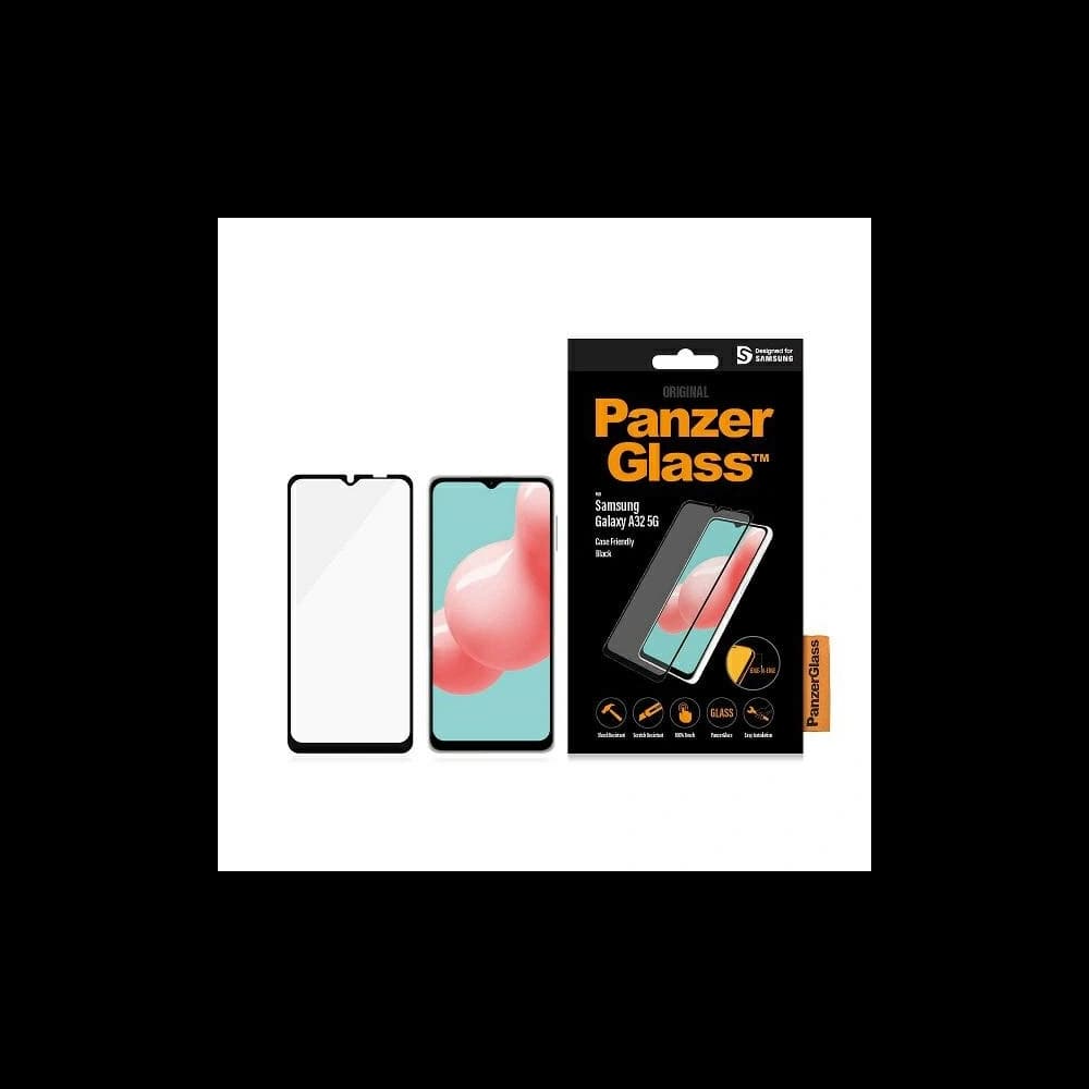 PanzerGlass Samsung Gehärtetes Glas E2E Regular Galaxy A32 5G Case Friendly schwarz/schwarz - 1
