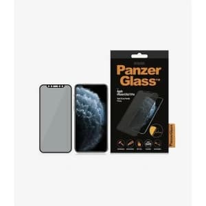 PanzerGlass Apple Gehärtetes Glas E2E Super+ iPhone 11 Pro/XS/X Case Friendly Privacy schwarz/schwarz