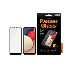 Szkło hartowane PanzerGlass E2E Super+ Samsung Galaxy A02s Case Friendly AntiBacterial czarny/black