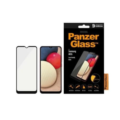 PanzerGlass Samsung Gehärtetes Glas E2E Super+ Galaxy A02s Case Friendly AntiBacterial schwarz/schwarz