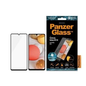 PanzerGlass Samsung Gehärtetes Glas E2E Super+ Galaxy A42 5G Case Friendly AntiBacterial schwarz/schwarz