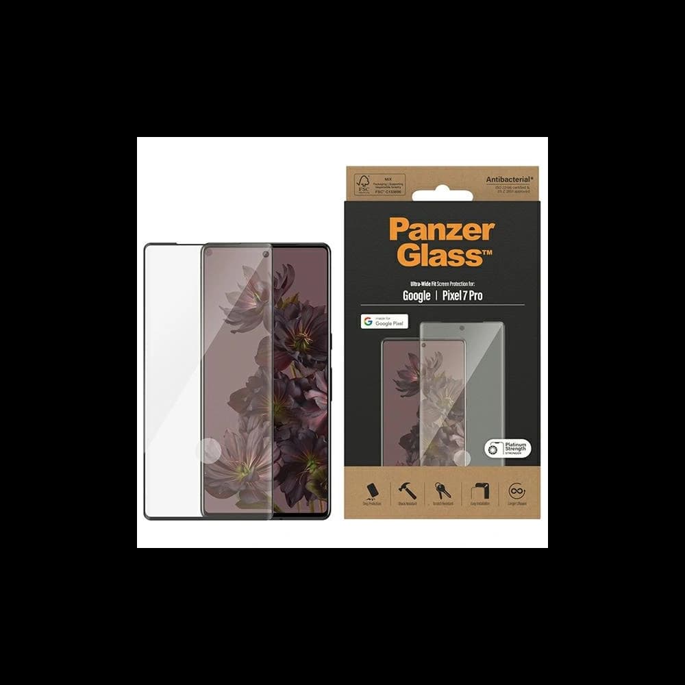 PanzerGlass Ultra-Wide Fit Google Pixel 7 Pro Screen Protection Antibacterial black 4773 - 1