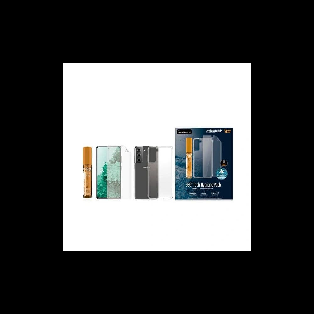PanzerGlass Samsung Start Kit Galaxy S21 TPU Bildschirmschutz, ClearCase, Spray 30ml - 2