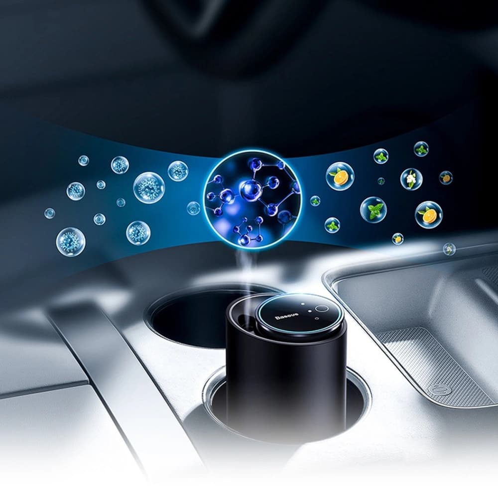 Car air freshener Baseus black (white tea / juicy peach) + USB-C cable 1m - 16