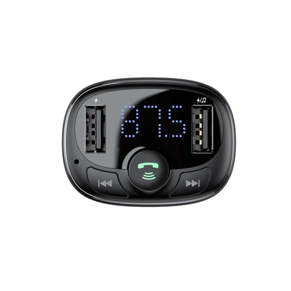 Baseus T typed Transmitter FM Bluetooth 2xUSB microSD (black) - 6
