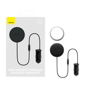 Baseus CW01 Car Holder Mount with Wireless Charger Car Charger Air Vent USB-C, 15W + 25W (black)