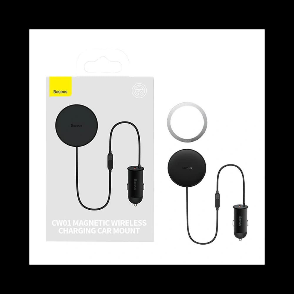 Baseus Magnetische Autohalterung CW01 für Kühlergrill mit USB-C Ladegerät, 15W + 25W (schwarz) - 1