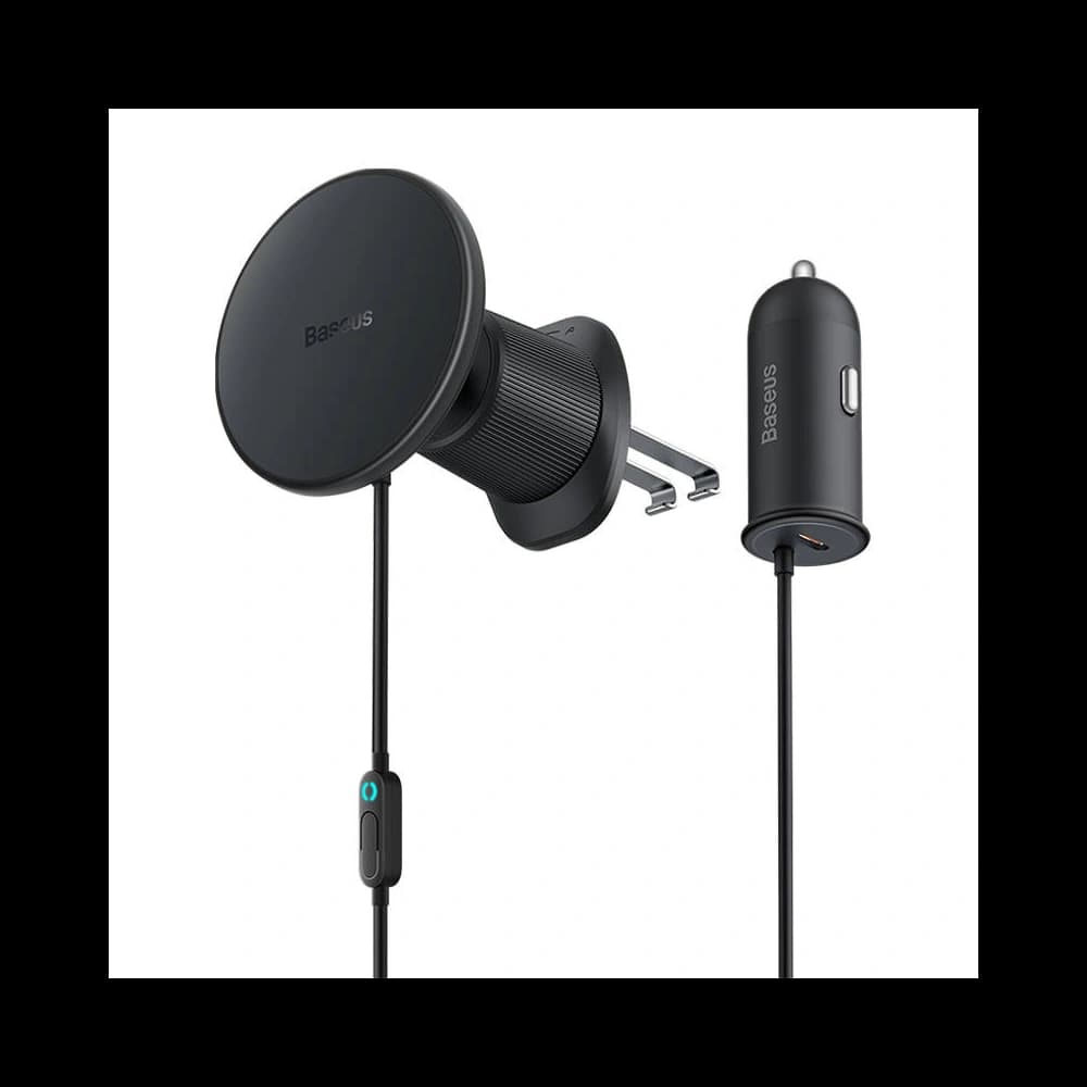 Baseus Magnetische Autohalterung CW01 für Kühlergrill mit USB-C Ladegerät, 15W + 25W (schwarz) - 2