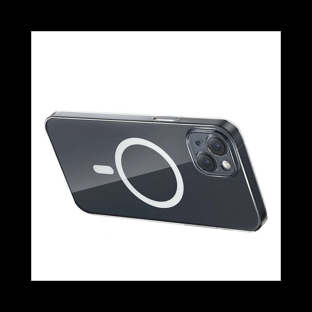 Baseus Apple Case Magnetic Crystal Clear iPhone 13 (transparent) + gehärtetes Glas + Reinigungsset - 6