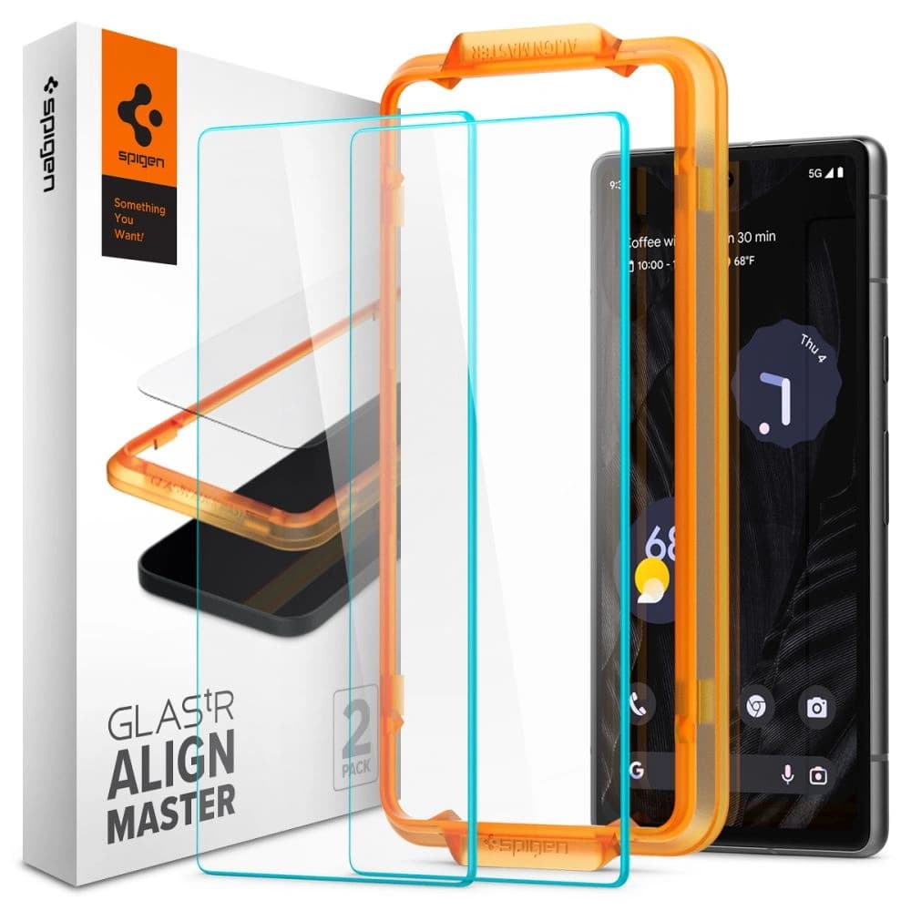 Spigen Gehärtetes Glas GLAS.tR AlignMaster Google Pixel 7a Klar [2 PACK] - 1