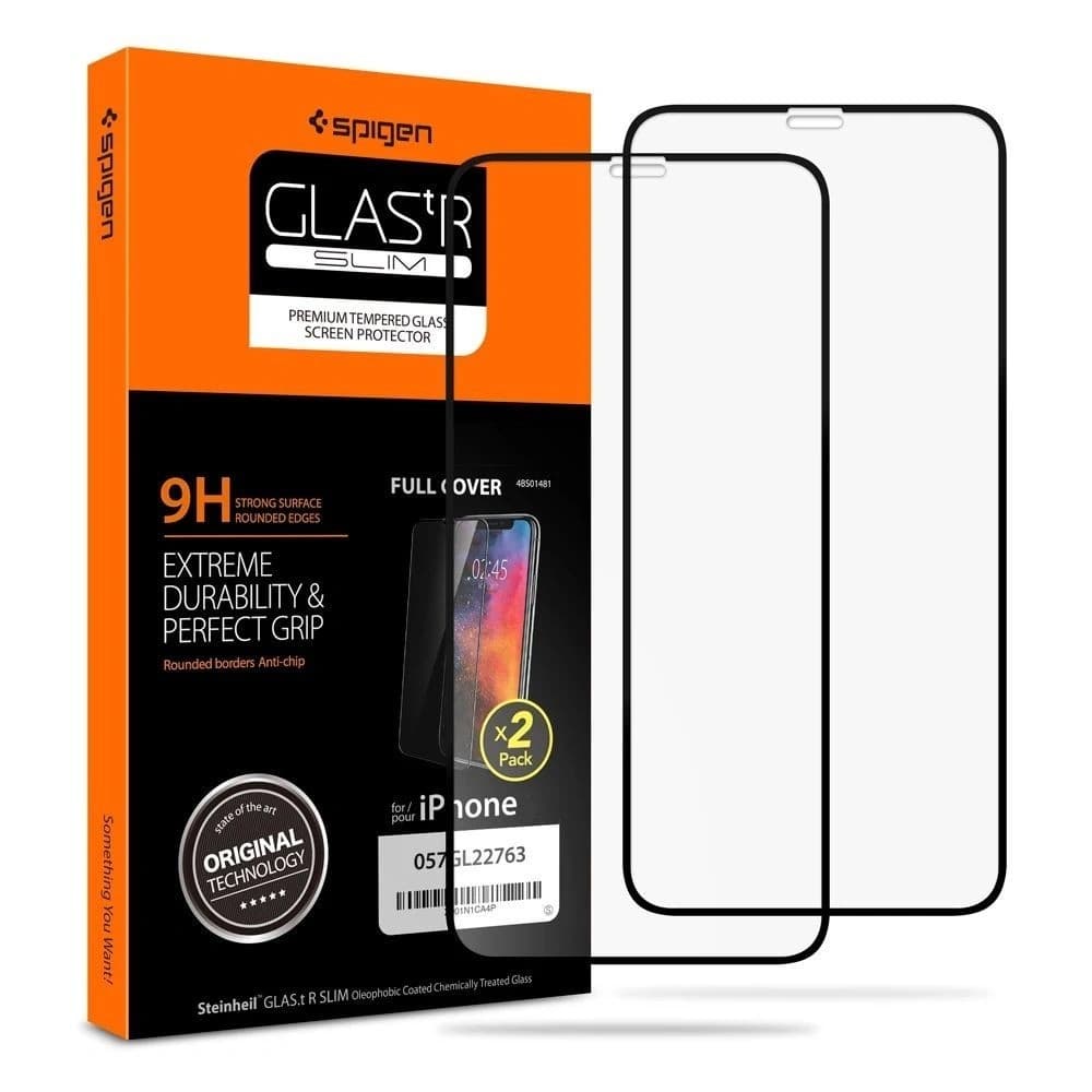 Gehärtetes Glas Spigen GLAS.tR Slim Apple iPhone 11 Pro Schwarz [2 PACK] - 1