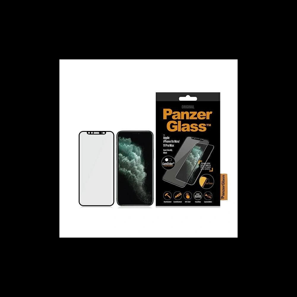 PanzerGlass Apple Gehärtetes Glas E2E Super+ iPhone 11 Pro Max/XS Max Case Friendly CamSlider schwarz/schwarz - 1