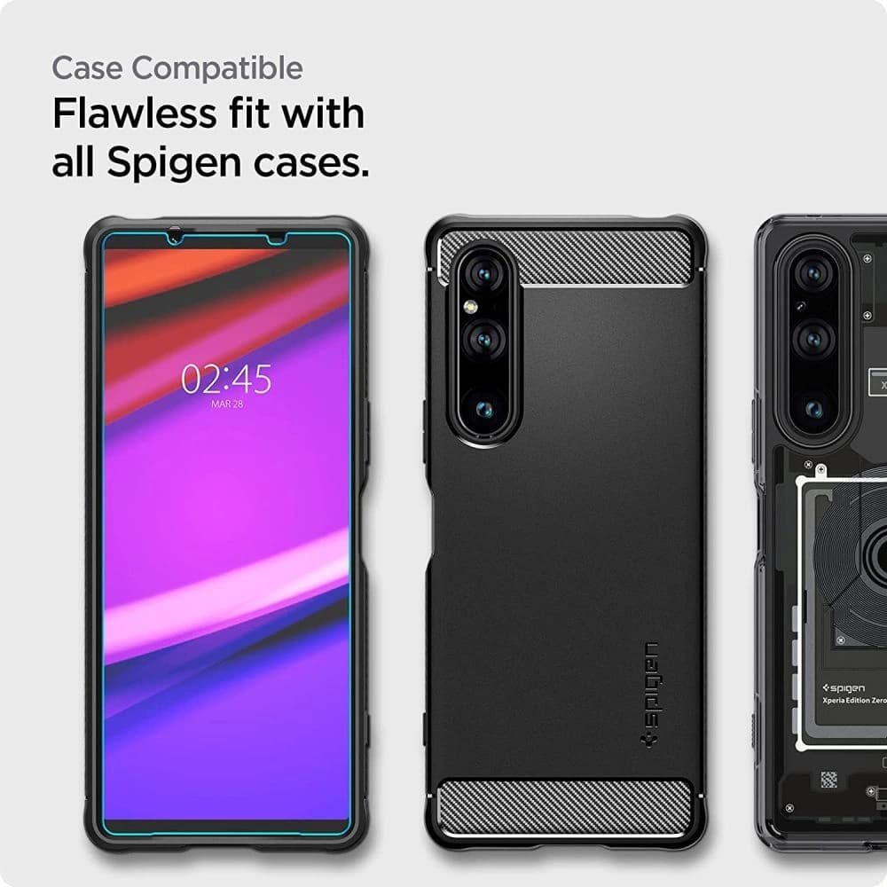 Spigen Gehärtetes Glas GLAS.tR Slim AlignMaster Sony Xperia 1 V Klar [2 PACK] - 5
