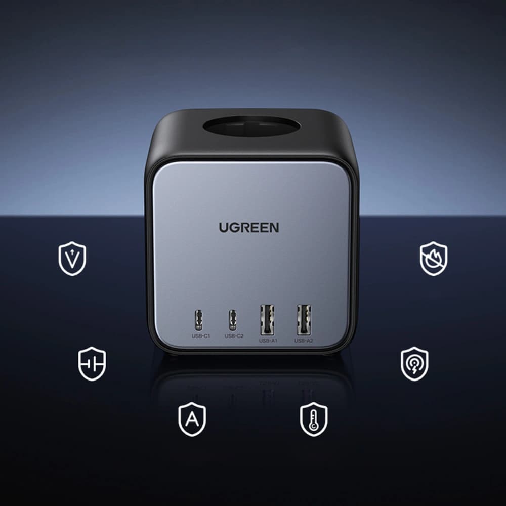UGREEN CD268 Power Strip Cube 65W USB-A/USB-C + 3x AC black - 5