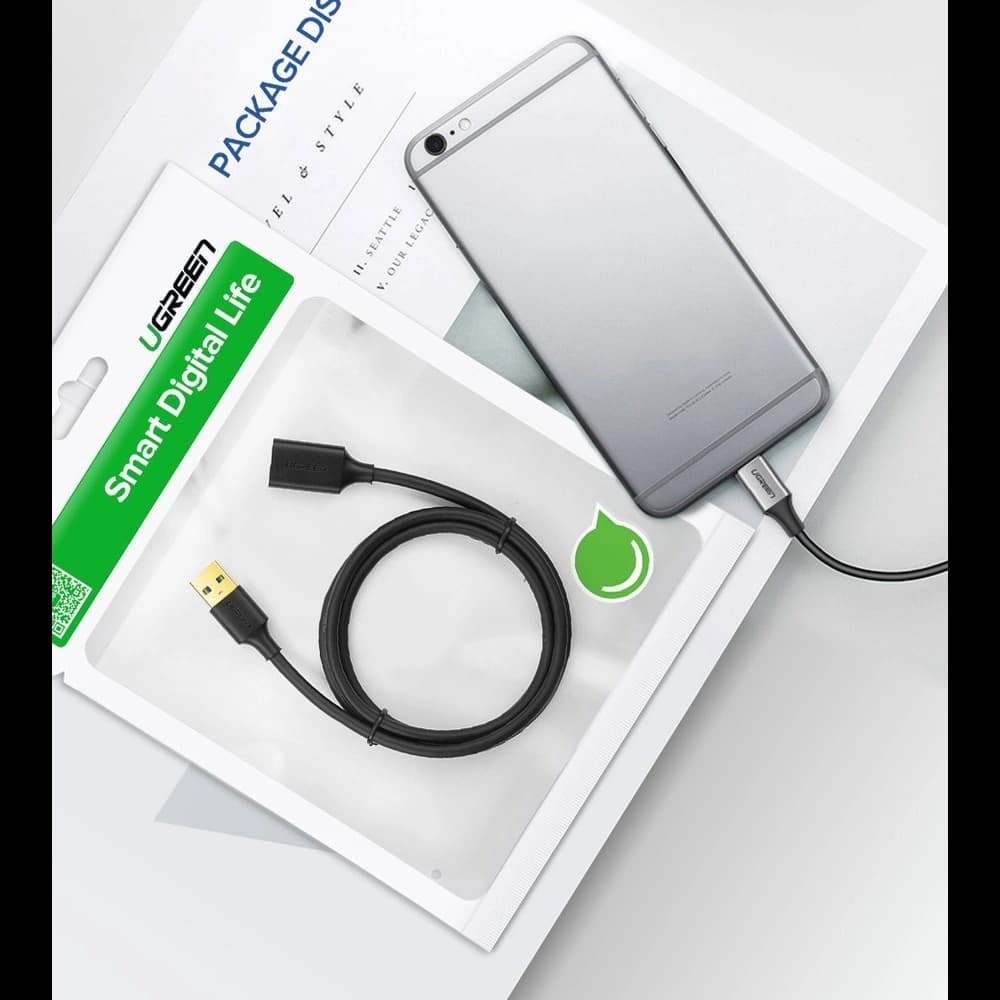 UGREEN US129 Cable Extension USB-A 3.0/USB-A 3.0 2m black - 9