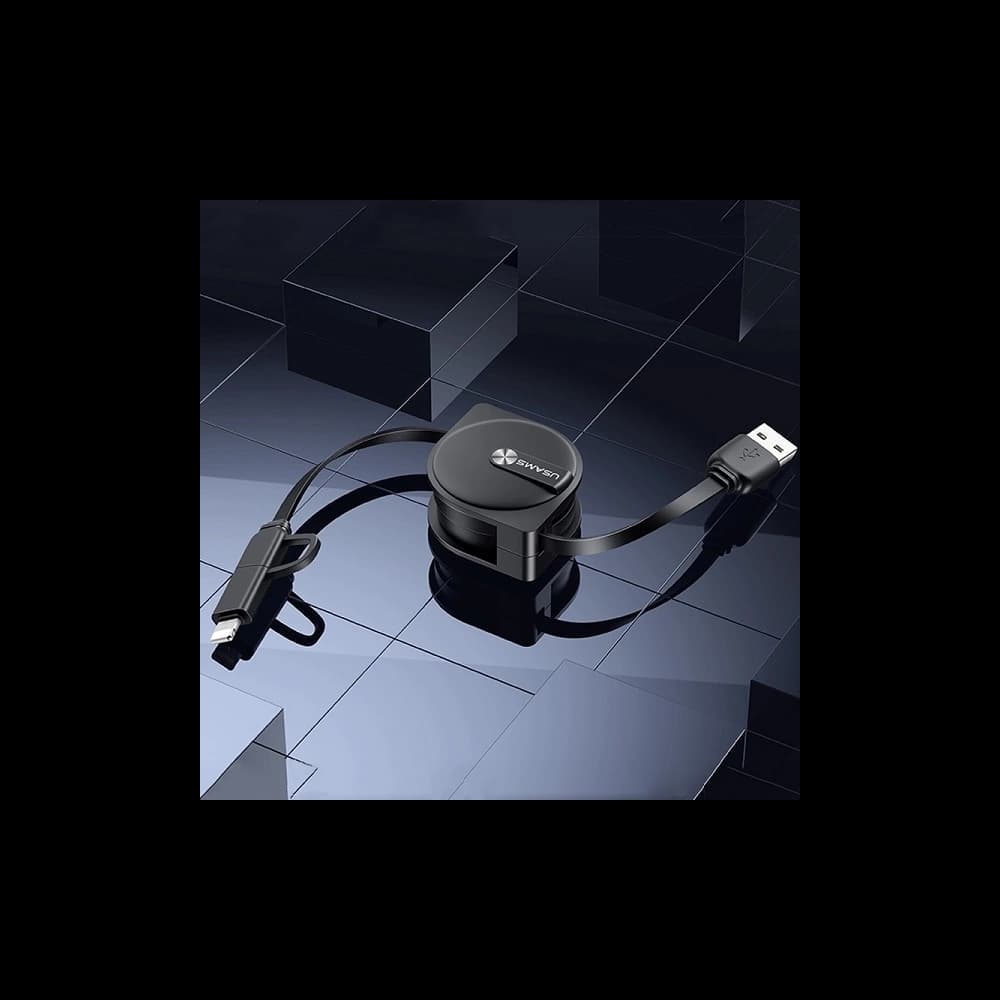 USAMS U1 US-SJ192 2in1 USB-A/Lightning/microUSB Cable 1m black - 2
