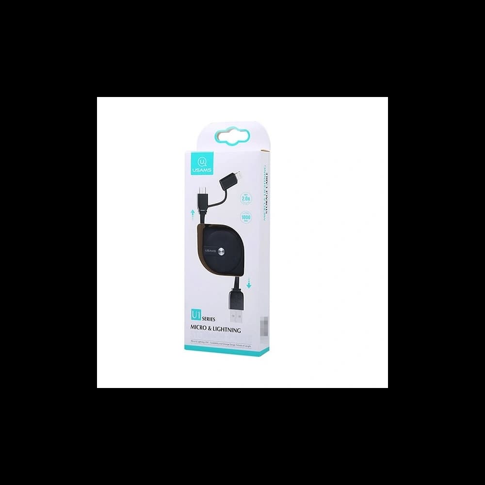 USAMS U1 US-SJ192 2in1 USB-A/Lightning/microUSB Cable 1m black - 6