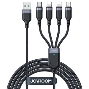 Joyroom S-1T4018A18 4w1 USB-A/USB-C - 2x Lightning - microUSB Cable 1.2m black