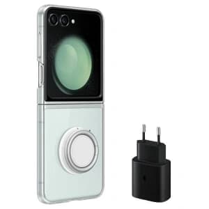 Samsung Gehäuse Galaxy Z Flip 5 EF-XF73KKTEGWW transparent/transparent Starter Pack + Ladegerät TA800