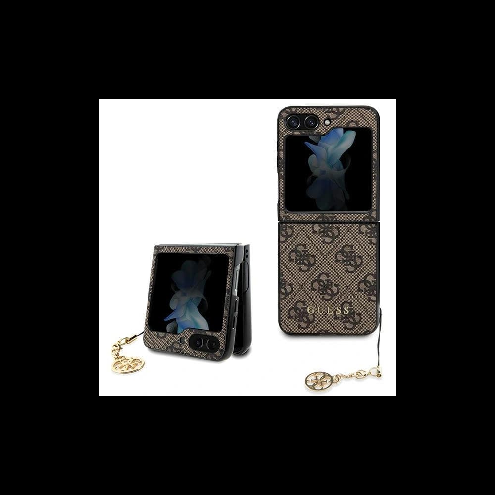 Guess Samsung Tasche GUHCZF5GF4GBR Galaxy Z Flip 5 Hartschale 4G Charms Kollektion braun - 1