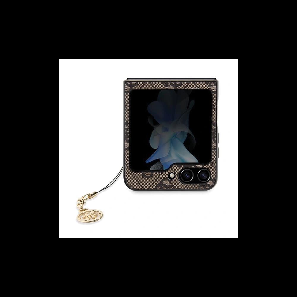 Guess Samsung Tasche GUHCZF5GF4GBR Galaxy Z Flip 5 Hartschale 4G Charms Kollektion braun - 3
