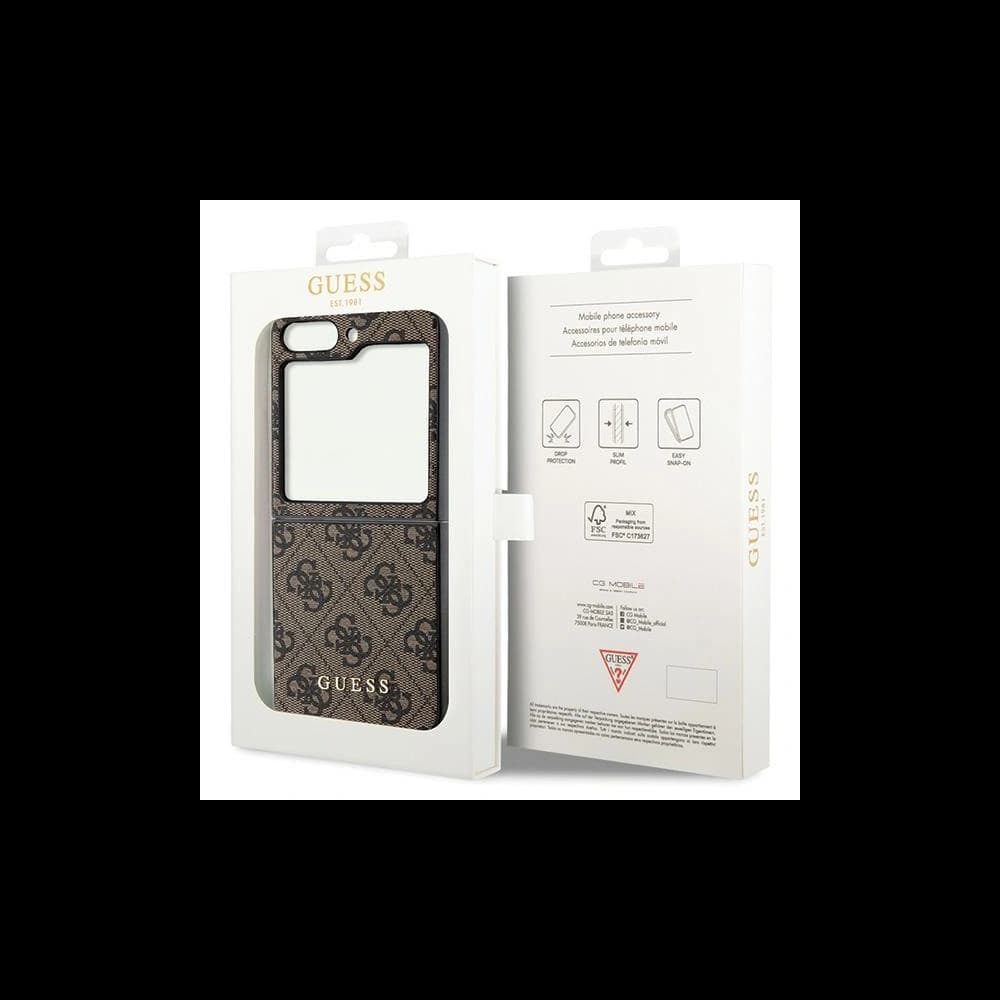 Guess Samsung Tasche GUHCZF5GF4GBR Galaxy Z Flip 5 Hartschale 4G Charms Kollektion braun - 8