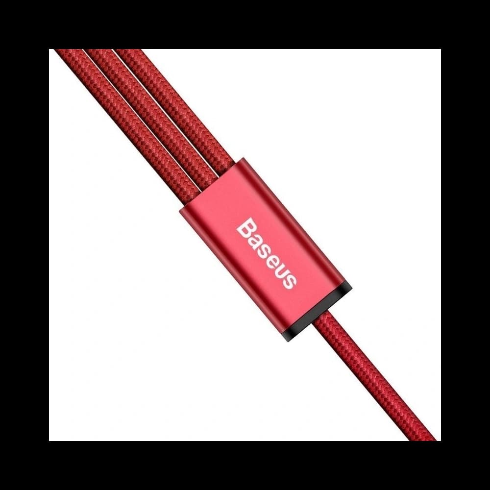 USB-Kabel Baseus Rapid 3w1 Typ C / Lightning / Micro 3A 1,2M - rot - 5