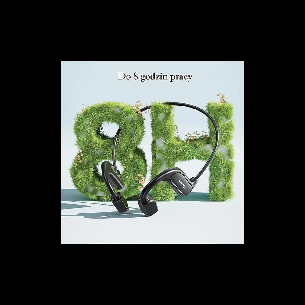 AWEI A897BL Air Conduction black sports headphones - 6