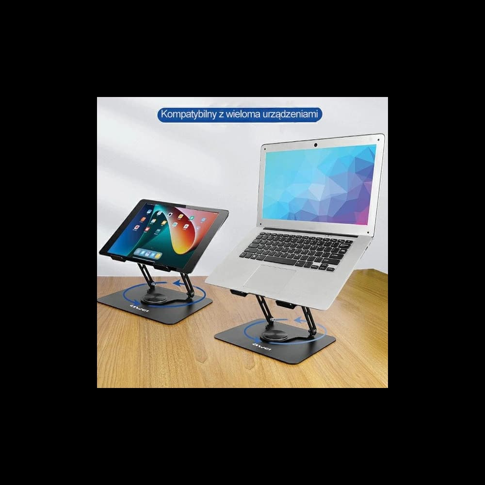 AWEI X46 drehbare Tischhalterung für Laptops bis zu 16" schwarz/schwarz - 3