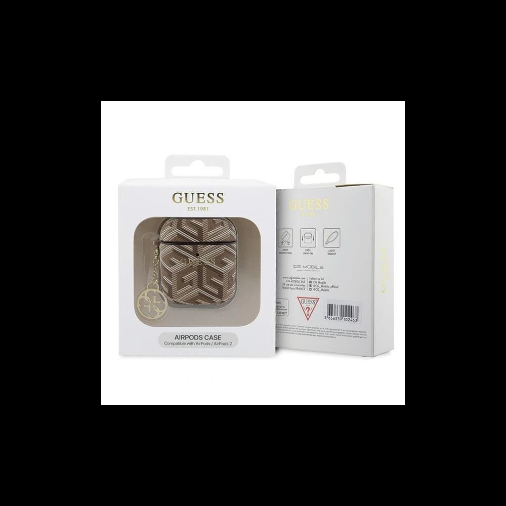 Etui Guess GUA2PGCE4CW Appple AirPods 1/2 cover GCube Charm brązowy/brown - 3