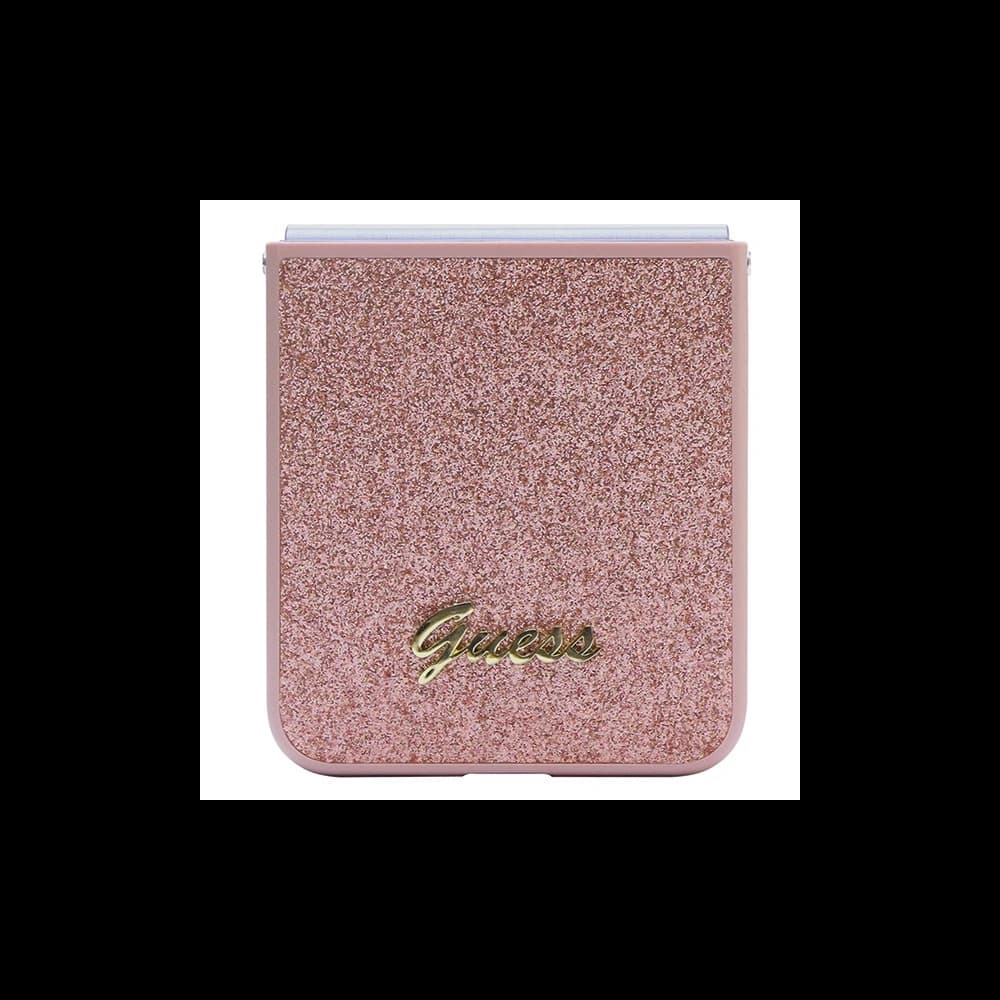 Case Guess GUHCZF5HGGSHP Samsung Galaxy Z Flip 5 Hardcase Glitter Script rosa/pink - 5