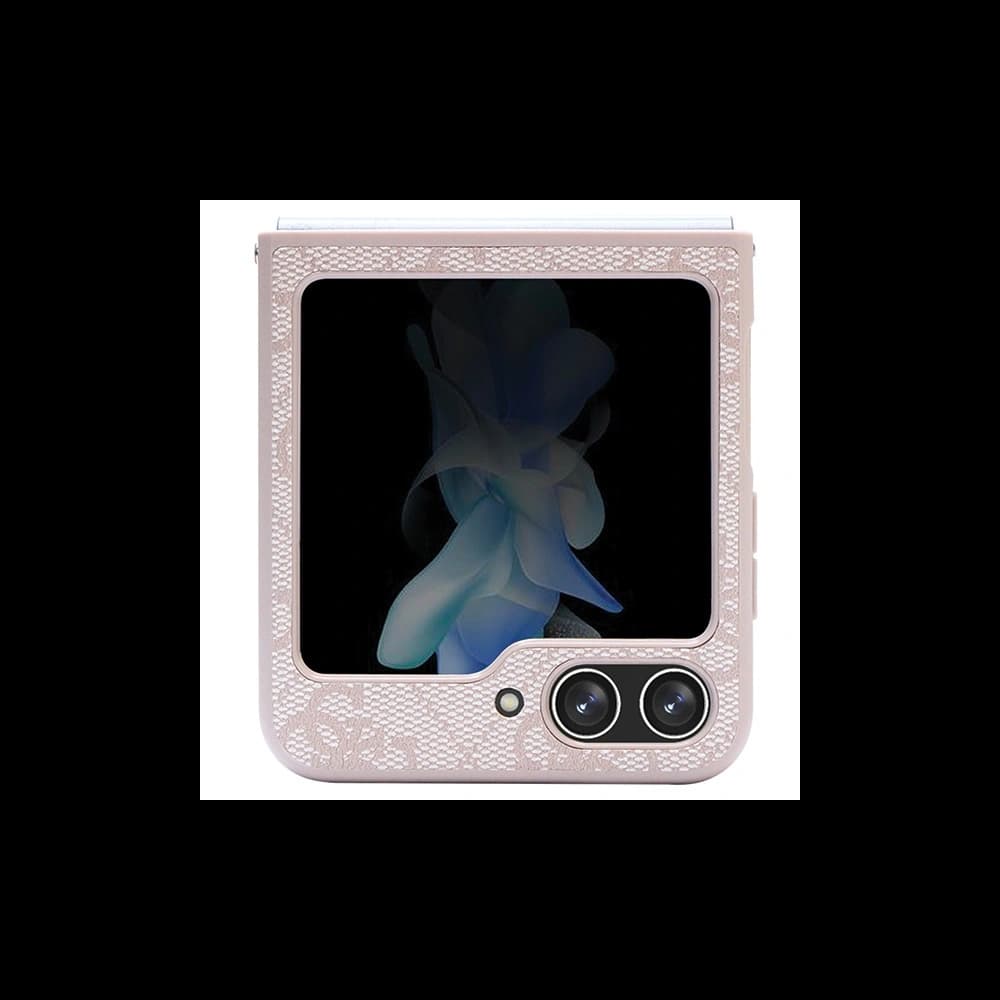 Case Guess GUHCZF5P4TDPP Samsung Galaxy Z Flip 5 Hardcase Leder 4G Triangle Strass rosa/pink - 3