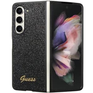 Case Guess GUHCZFD5HGGSHK Samsung Galaxy Z Fold 5 Hartschale Glitter Script schwarz/black