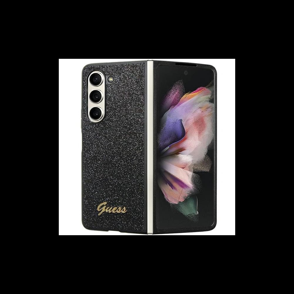 Case Guess GUHCZFD5HGGSHK Samsung Galaxy Z Fold 5 Hartschale Glitter Script schwarz/black - 1