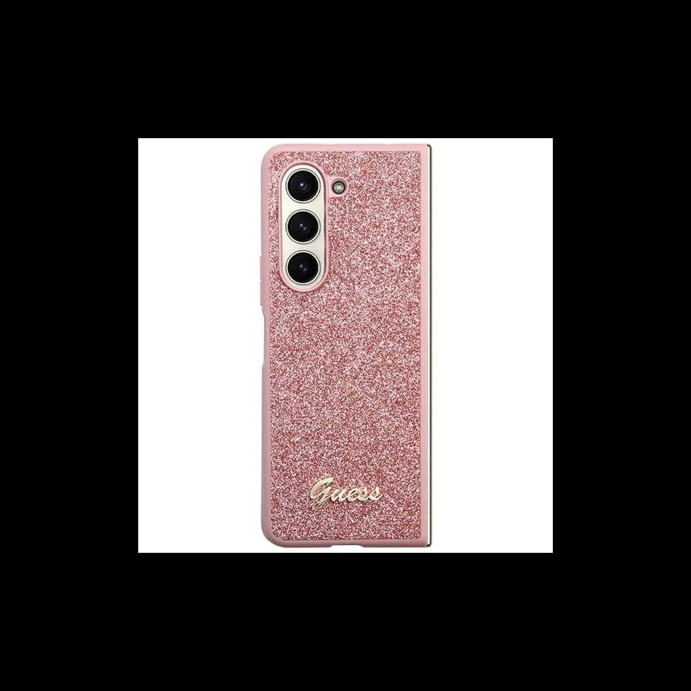 Case Guess GUHCZFD5HGGSHP Samsung Galaxy Z Fold 5 Hartschale Glitter Script rosa/pink - 2